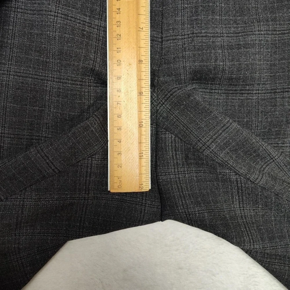 Ballin Pants Mens 38x32 Gray Plaid Dress Slim Tapered Microfiber Flat Stretch‎